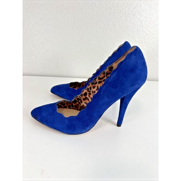 Betsey Johnson AA Very Giselle Blue Suede Platform Heels Pumps Women’s 8 - Picture 7 of 13